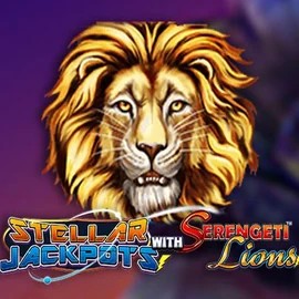 Stellar Jackpots with Serengeti Lions slot logo by Lightning Box Game at NomaSpin Casino