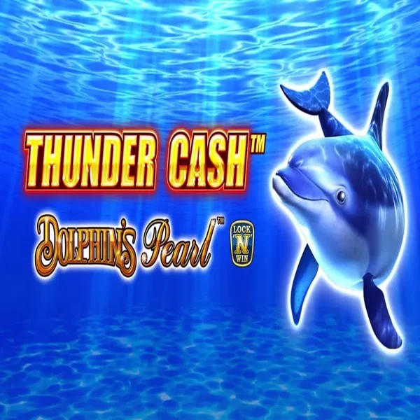 Thunder Cash Dolphins Pearl slot logo by Novomatic at NomaSpin Casino